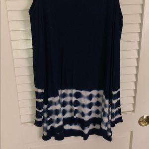 Francescas Blue tie dye cutout sweater